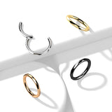 Titanium Hinged Segment Hoop Ring Faceted Side For Nose Septum Cartilage