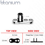 Titanium Internally Threaded 3 Hole Dermal Anchor Base