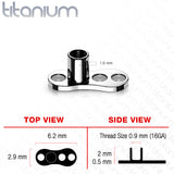 Titanium Internally Threaded 3 Hole Dermal Anchor Base