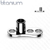 Titanium Internally Threaded 3 Hole Dermal Anchor Base
