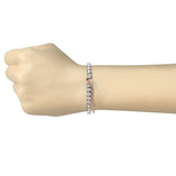 Adjustable Stainless Steel Tennis Bracelet With Prong Set CZ