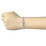 Adjustable Stainless Steel Tennis Bracelet With Prong Set CZ
