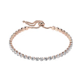 Adjustable Stainless Steel Tennis Bracelet With Prong Set CZ
