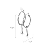Pair Hoop Earrings With Teardrop Dangle