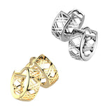 Pair of 316L Stainless Steel Hinged Hollow X Hoop Earrings