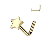 Implant Titanium Star Top L Bend Nose Stud Ring