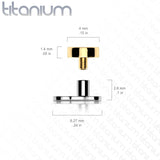 Set Of Titanium Flat Round Top Titanium Dermal Anchor With Base