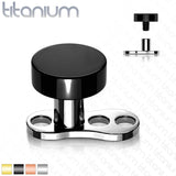 Set Of Titanium Flat Round Top Titanium Dermal Anchor With Base