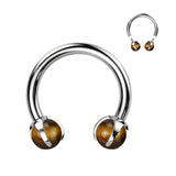 Implant Titanium Claw Set Natural Stone Horseshoe