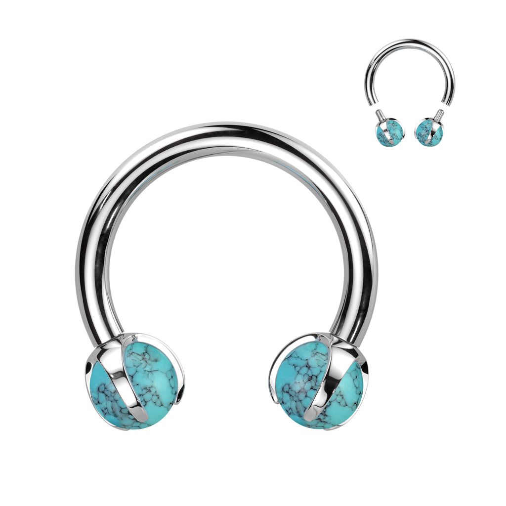 Implant Titanium Claw Set Natural Stone Horseshoe