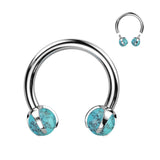 Implant Titanium Claw Set Natural Stone Horseshoe