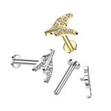 Implant Titanium Lip Labret With CZ Tale End Top