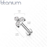 Titanium CZ Trinity Top Labret Tragus Snug Ear Cartilage Helix Studs