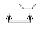 Implant Titanium Spike Top Dermal Anchor Surface Barbell 16G