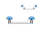 Titanium Bezel Opal Top Surface Barbell Dermal Anchor Piercing