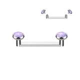 Titanium Bezel Opal Top Surface Barbell Dermal Anchor Piercing