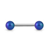 Matte Finish Pearlish Ball 316L Surgical Steel Tongue Ring