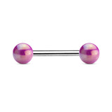 Metallic Coated Acrylic Ball Barbell Tongue Rings