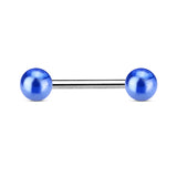 Metallic Coated Acrylic Ball Barbell Tongue Rings
