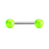 Metallic Coated Acrylic Ball Barbell Tongue Rings