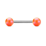 Metallic Coated Acrylic Ball Barbell Tongue Rings