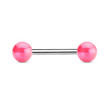 Metallic Coated Acrylic Ball Barbell Tongue Rings