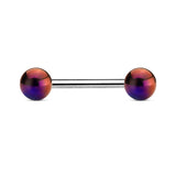 Metallic Coated Acrylic Ball Barbell Tongue Rings