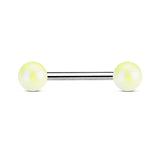 Metallic Coated Acrylic Ball Barbell Tongue Rings