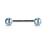 Pearl Coated Acrylic Ball Nipple Barbell Tongue Rings