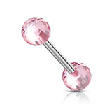 Disco Acrylic Ball Nipple Barbell Tongue Rings