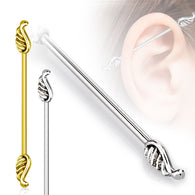 Angel Wings Industrial Barbell 316L Surgical Steel