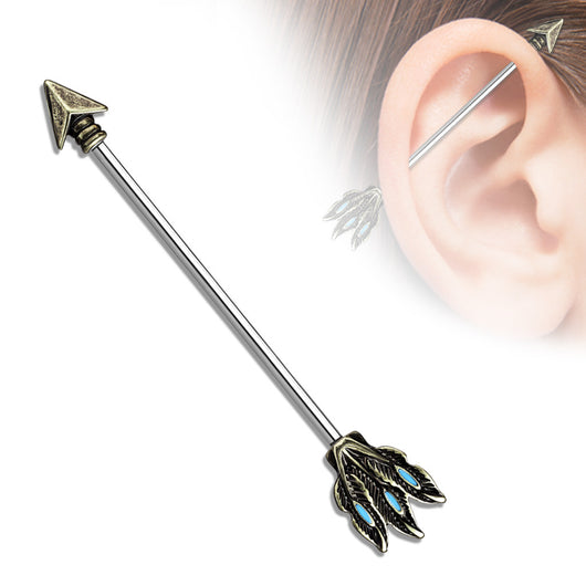 Tribal Arrow 316L Surgical Steel Industrial Barbells