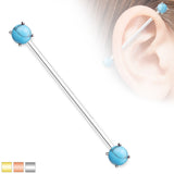 Turquoise Ends Surgical Steel Industrial Barbells