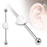 Heart 316L Surgical Steel Industrial Barbell