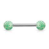 6 mm Acrylic Ultra Glitter Balls Nipple Barbell Tongue Rings
