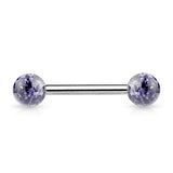 Ultra Glitter Acrylic Balls Grade 23 Solid Titanium Barbell Tongue Rings