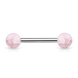 Ultra Glitter Acrylic Balls Grade 23 Solid Titanium Barbell Tongue Rings
