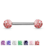 6 mm Acrylic Ultra Glitter Balls Nipple Barbell Tongue Rings