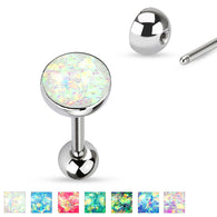 Opal Glitter Set 316L Surgical Steel Tongue Ring