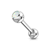 Opal Press Fit Ball  316L Surgical Steel Tongue Ring