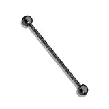 Black Titanium Twist Rope Industrial Barbells 14g 38mm