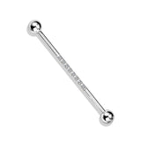 Steel Industrial Barbell with CNC Set Lined CZ on Center