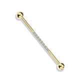 Steel Industrial Barbell with CNC Set Lined CZ on Center