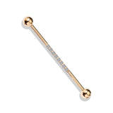 Steel Industrial Barbell with CNC Set Lined CZ on Center