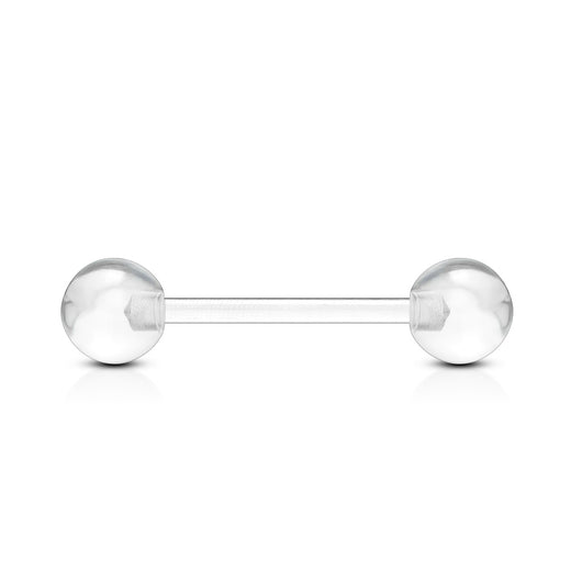 UV Acrylic Ball BioFlex Flexible Barbell Tongue Rings Nipple Rings No Metal!