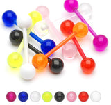 UV Acrylic Ball BioFlex Flexible Barbell Tongue Rings Nipple Rings No Metal!