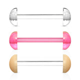 All Acrylic Half Ball Flexible Tongue Barbell Tongue Retainers