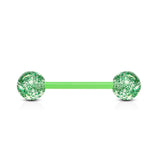 Ultra Glitter Acrylic Ball BioFlex Flexible Barbell Tongue Rings Nipple Rings