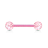 Ultra Glitter Acrylic Ball BioFlex Flexible Barbell Tongue Rings Nipple Rings
