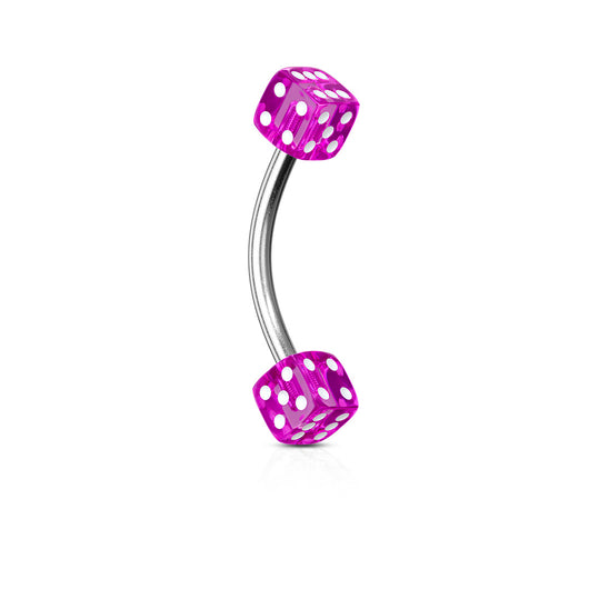 Dices Surgical Steel Curved Barbell Eyebrow Rings